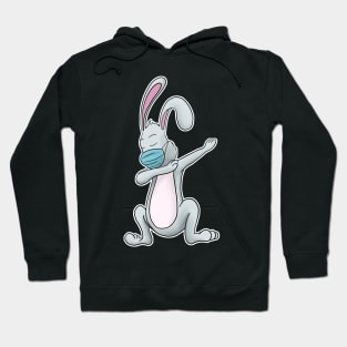 Dabbing Bunny with face mask happy easter 2021 Hoodie